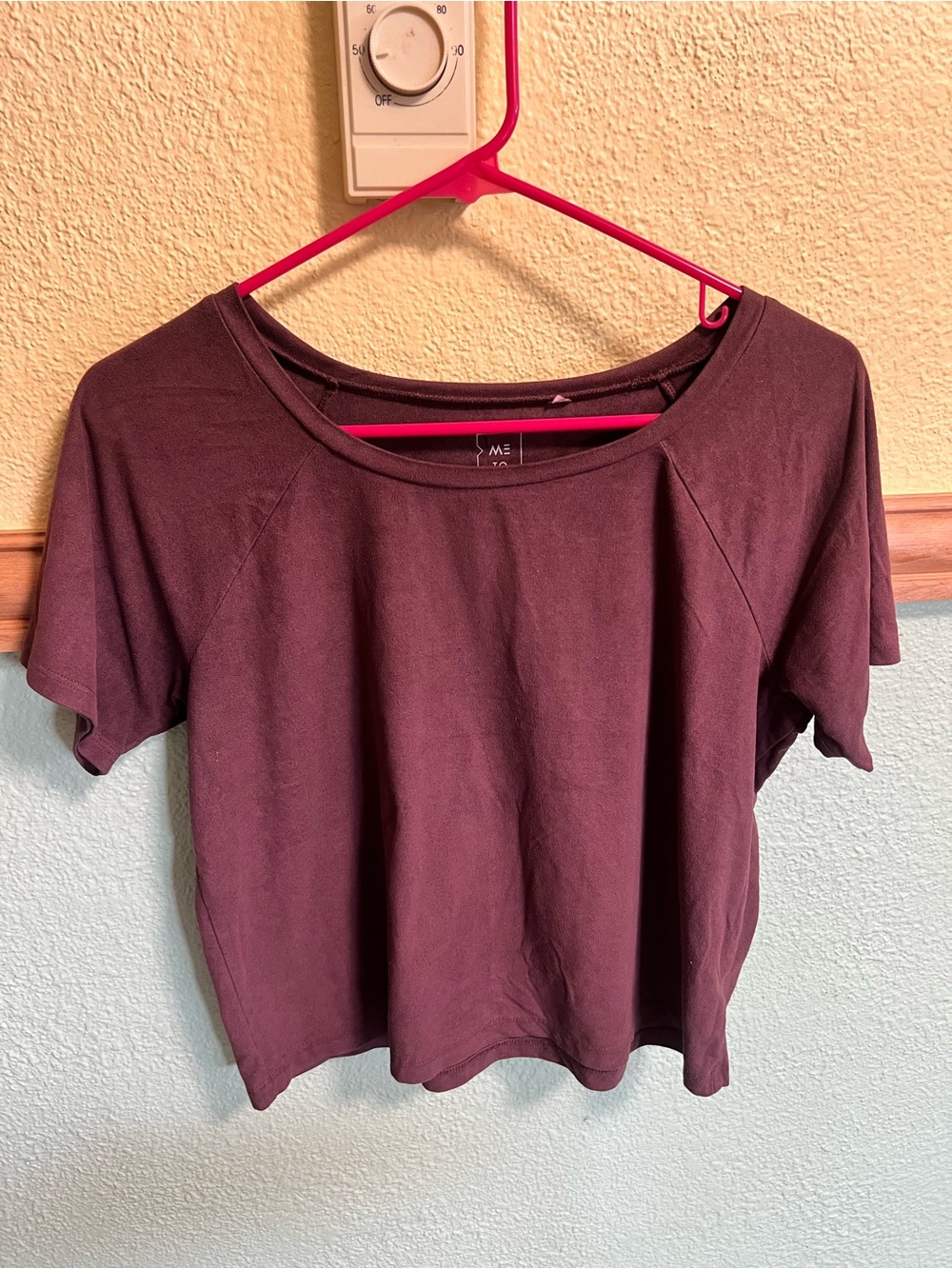 Me to We Short Sleeve Scoop Neck Top - Plum